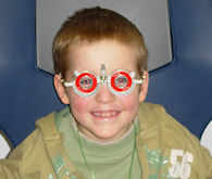A child wearing special glasses