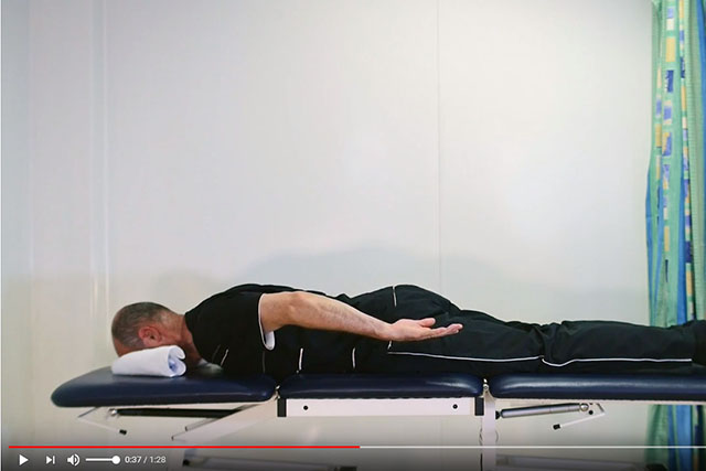 Shoulder blade and rotator cuff exercise lying down 2 video