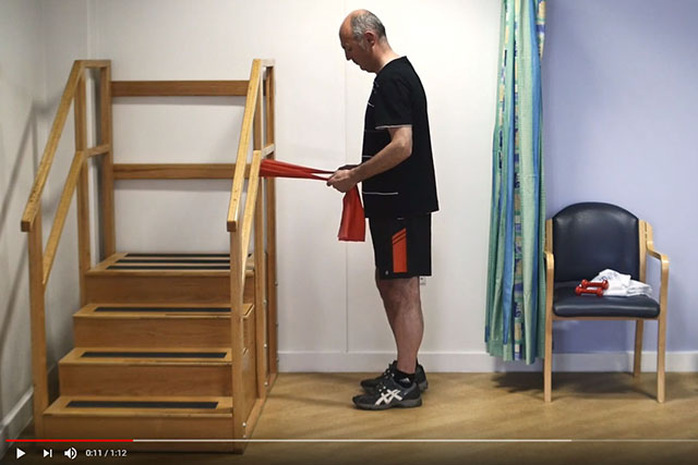 Shoulder blade and rotator cuff exercise in standing 1 video