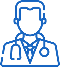 Doctor with stethoscope icon