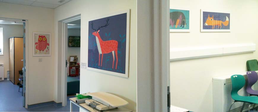 Prints from Peagreen for the Children's Outpatients department