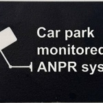 Decorative with text: Car park monitored by ANPR systems