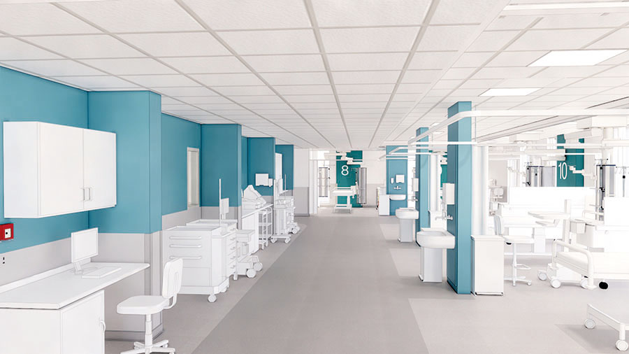 Artist's impression of the inside of the new critical care unit