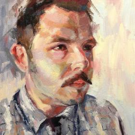 Artwork of person in shirt and tie.