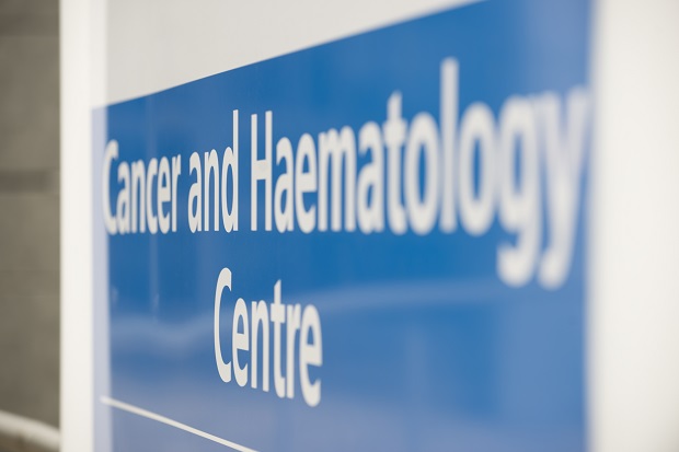 Sign that reads 'Cancer and Haematology Centre'