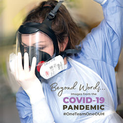 Book cover: Beyond Words... Images from the COVID-19 Pandemic. #OneTeamOneOUH