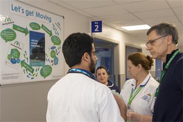 OUH Chief Executive Dr Bruno Holthof visiting the 'Active Ward' within the Complex Medicine Unit