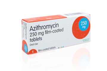 Pack of Azithromycin 250 mg film-coated tablets