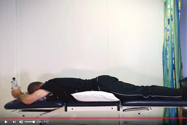 Shoulder blade and rotator cuff exercise lying down 4 video