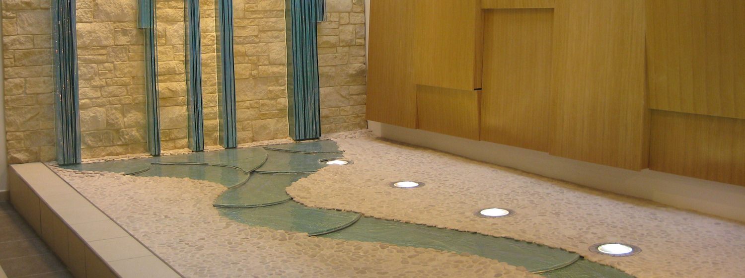 'Waterfall' sculpture in Churchill Hospital main entrance area