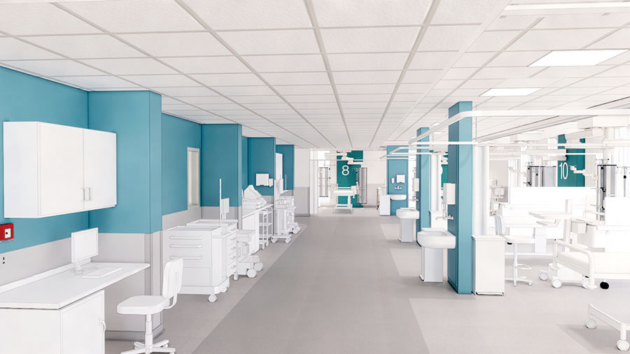 Artist's impression of the inside of the new critical care unit